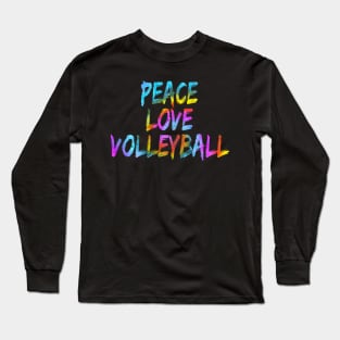 Beach volleyball peace sign motif Peace Love Volleyball Long Sleeve T-Shirt